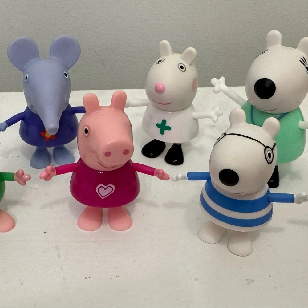Peppa Pig Friends Figurine Set - Pink, Blue, Green